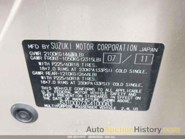 SUZUKI GRAND VITARA LIMITED, JS3TD0D73C4100083