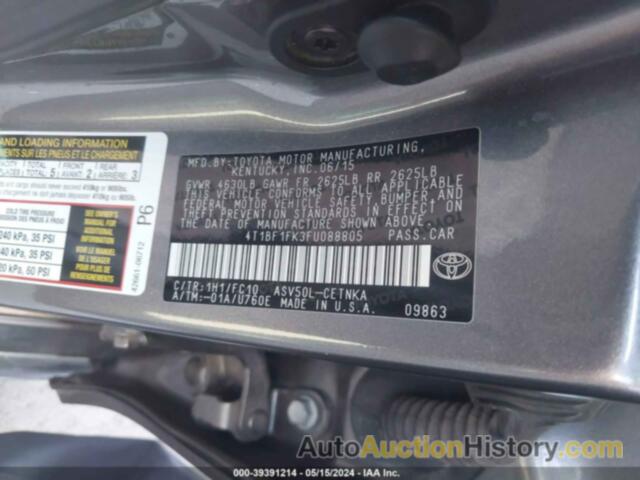 TOYOTA CAMRY LE, 4T1BF1FK3FU088805