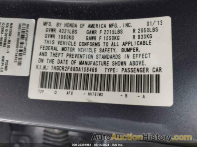 HONDA ACCORD EX-L, 1HGCR2F88DA106466