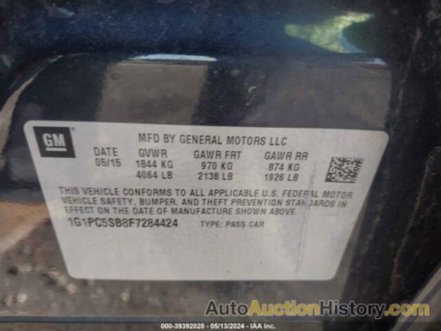 CHEVROLET CRUZE LT, 1G1PC5SB8F7284424