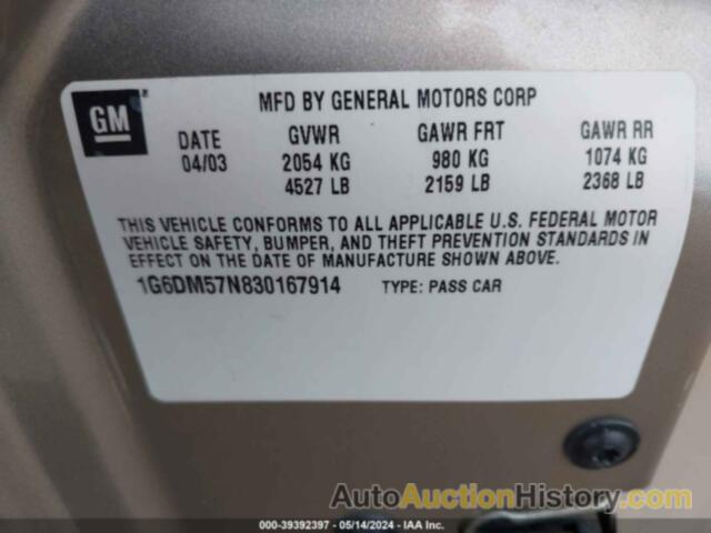 CADILLAC CTS STANDARD, 1G6DM57N830167914