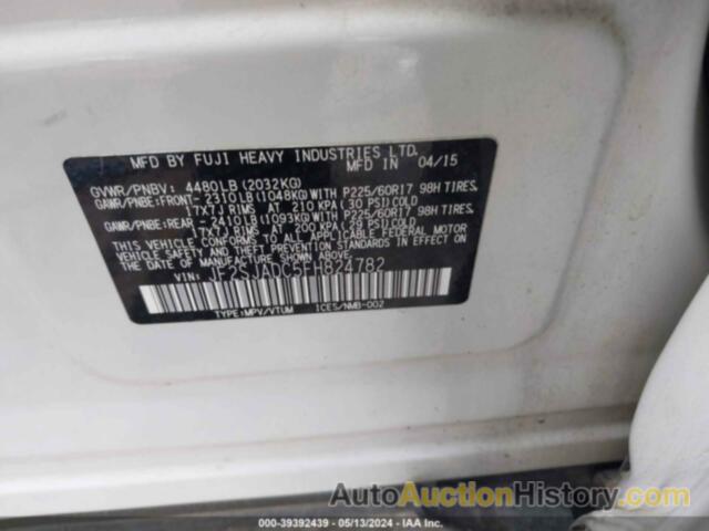 SUBARU FORESTER 2.5I PREMIUM, JF2SJADC5FH824782