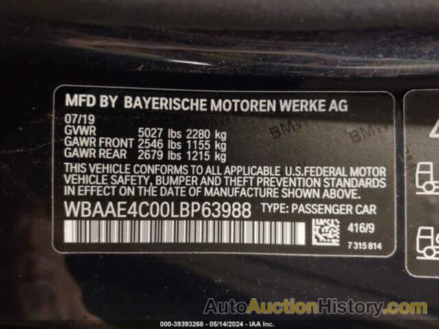 BMW 840I XDRIVE, WBAAE4C00LBP63988
