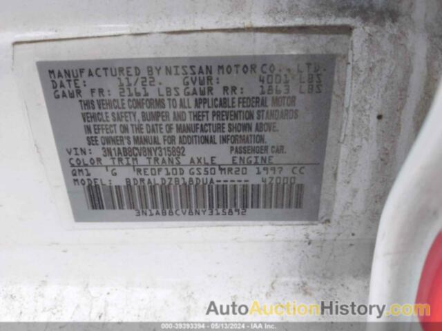 NISSAN SENTRA SV, 3N1AB8CV8NY315892