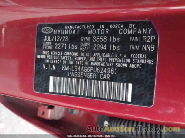 HYUNDAI ELANTRA SEL, KMHLS4AG6PU624961