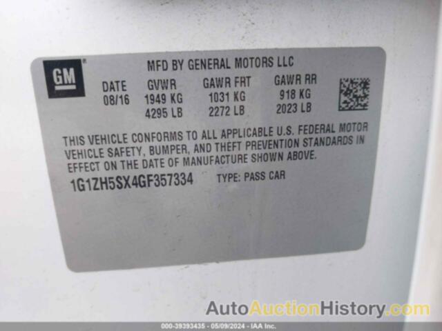 CHEVROLET MALIBU PREMIER, 1G1ZH5SX4GF357334