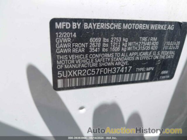 BMW X5 SDRIVE35I, 5UXKR2C57F0H37417