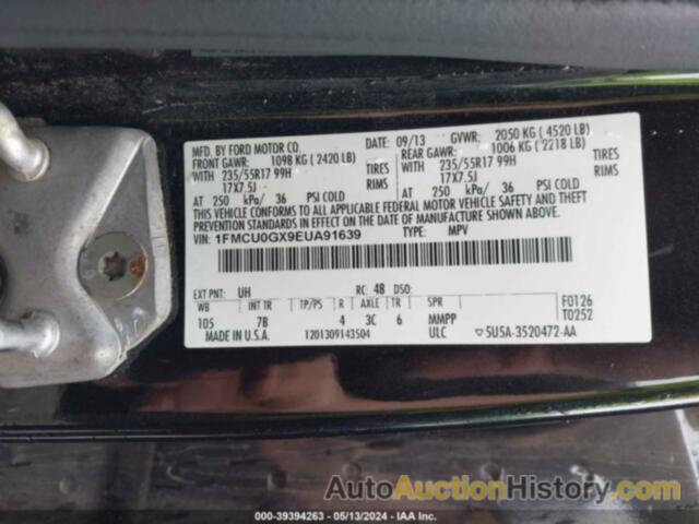 FORD ESCAPE SE, 1FMCU0GX9EUA91639