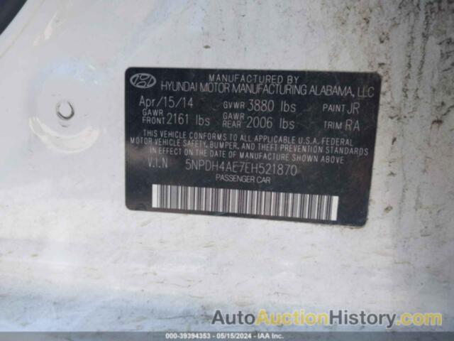 HYUNDAI ELANTRA SE, 5NPDH4AE7EH521870