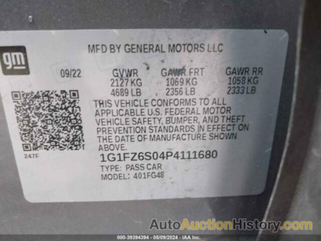 CHEVROLET BOLT EUV FWD PREMIER, 1G1FZ6S04P4111680