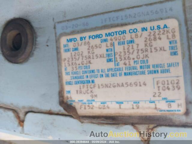 FORD F150, 1FTCF15N2GNA56914