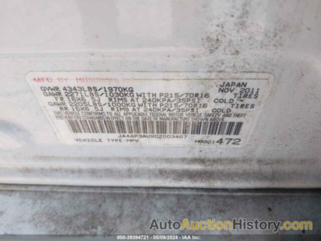 MITSUBISHI OUTLANDER SPORT ES, JA4AP3AUXCZ003467