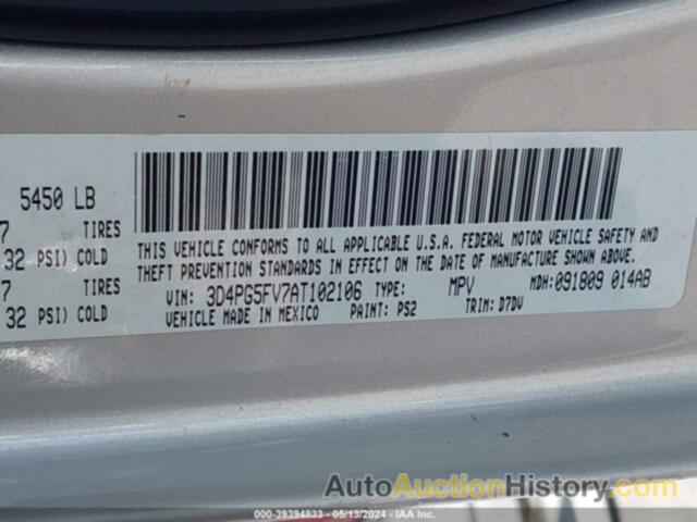 DODGE JOURNEY SXT, 3D4PG5FV7AT102106