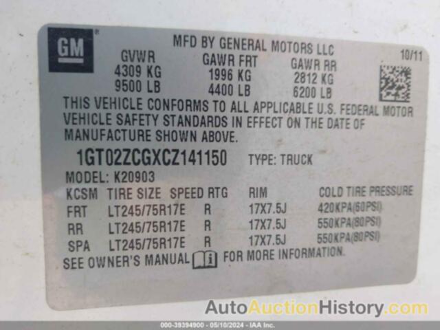 GMC SIERRA 2500HD WORK TRUCK, 1GT02ZCGXCZ141150