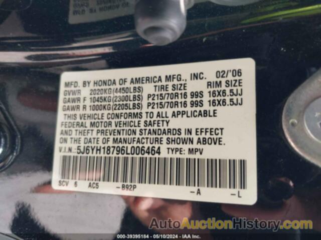 HONDA ELEMENT EX-P, 5J6YH18796L006464