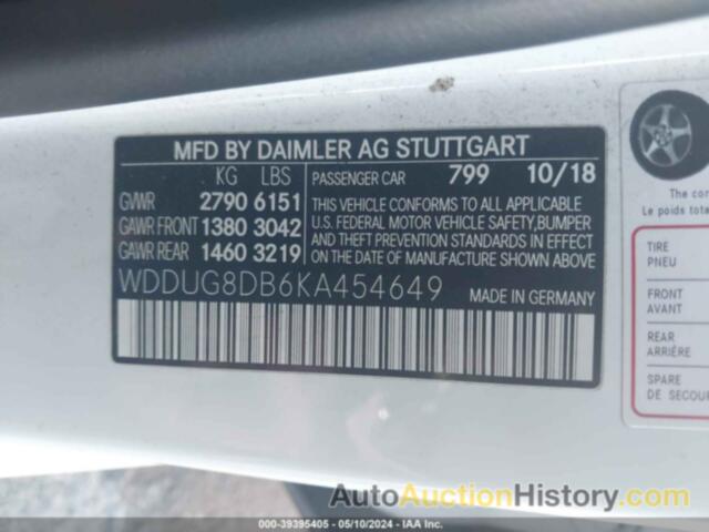 MERCEDES-BENZ S 560, WDDUG8DB6KA454649