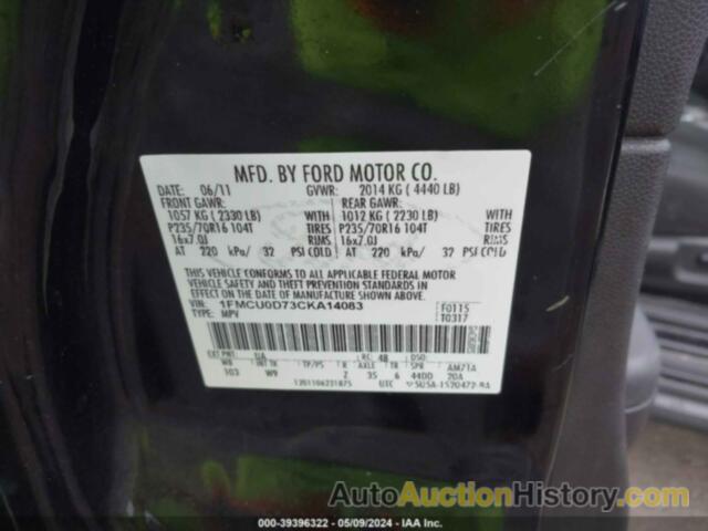 FORD ESCAPE XLT, 1FMCU0D73CKA14083