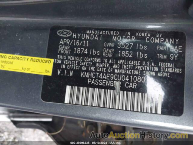 HYUNDAI ACCENT GLS, KMHCT4AE9CU041080