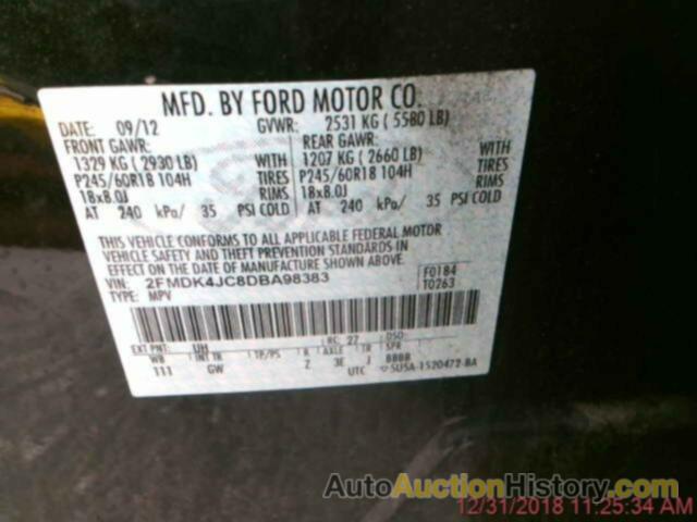 FORD EDGE SEL, 2FMDK4JC8DBA98383