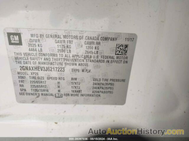 CHEVROLET EQUINOX LS, 2GNAXHEV3J6217223