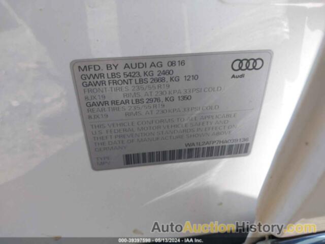 AUDI Q5 2.0T PREMIUM, WA1L2AFP7HA039136