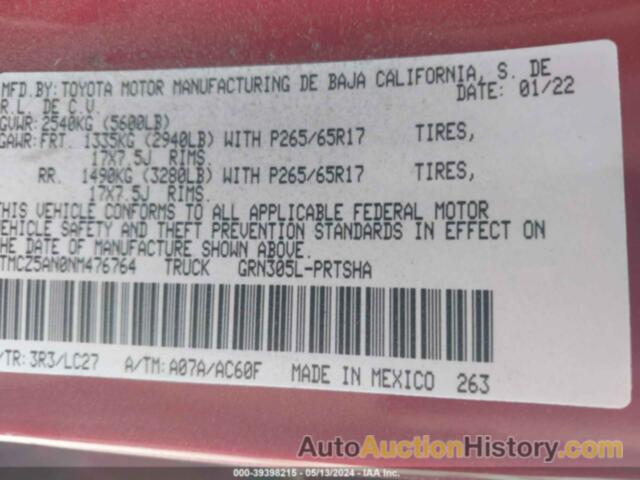 TOYOTA TACOMA TRD SPORT, 3TMCZ5AN0NM476764