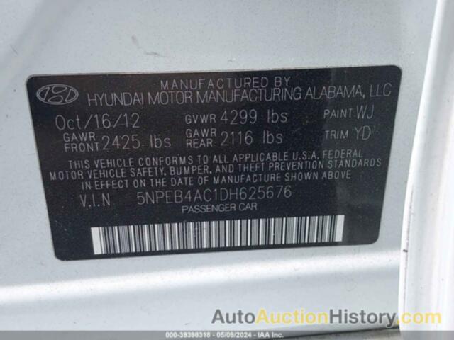 HYUNDAI SONATA GLS, 5NPEB4AC1DH625676