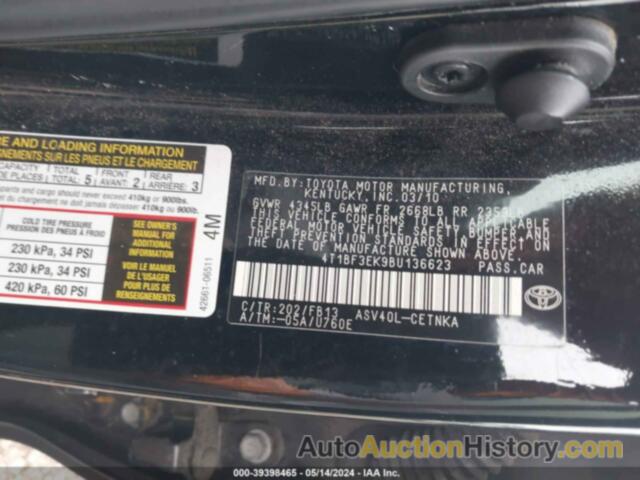 TOYOTA CAMRY LE, 4T1BF3EK9BU136623