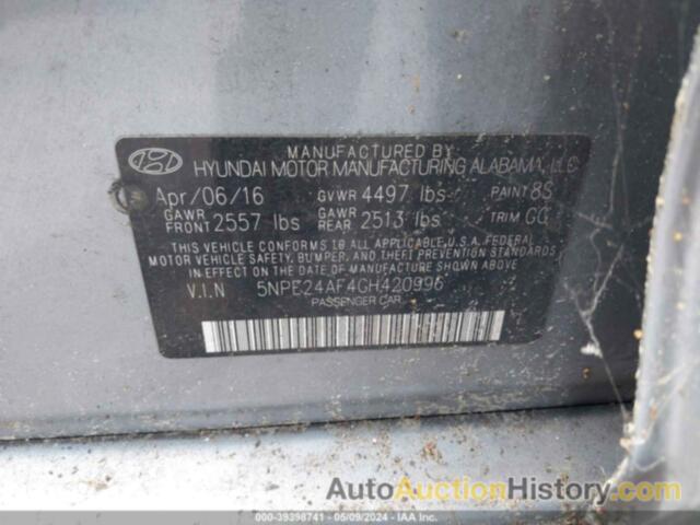 HYUNDAI SONATA, 5NPE24AF4GH420996