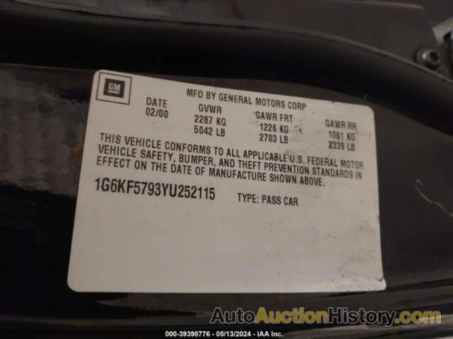 CADILLAC DEVILLE DTS, 1G6KF5793YU252115