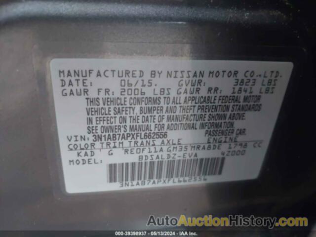 NISSAN SENTRA FE+ S/S/SL/SR/SV, 3N1AB7APXFL662556