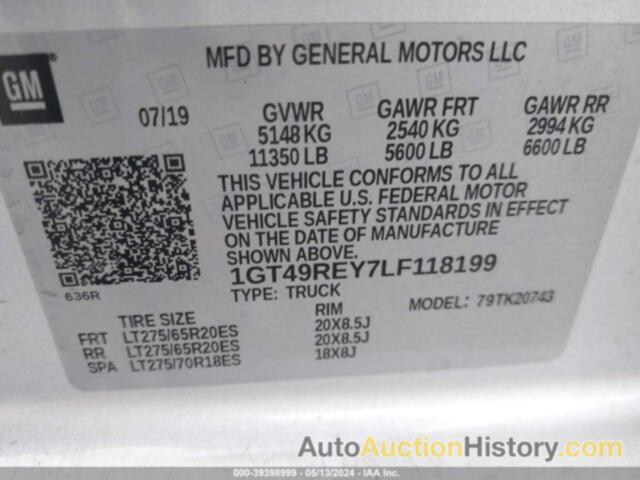 GMC SIERRA 2500HD 4WD  STANDARD BED DENALI, 1GT49REY7LF118199