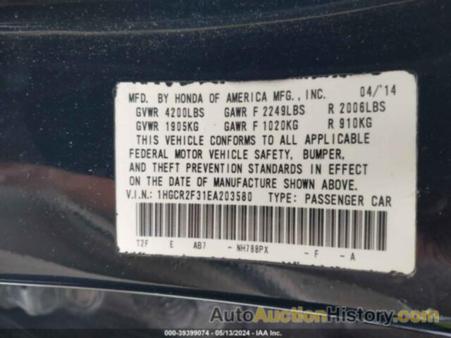 HONDA ACCORD LX, 1HGCR2F31EA203580