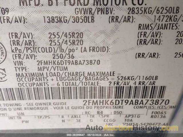 FORD FLEX LIMITED, 2FMHK6DT9ABA73870