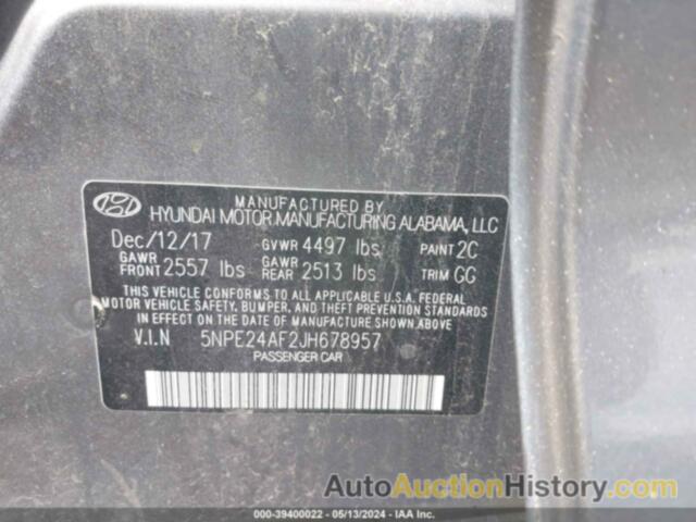 HYUNDAI SONATA SE, 5NPE24AF2JH678957