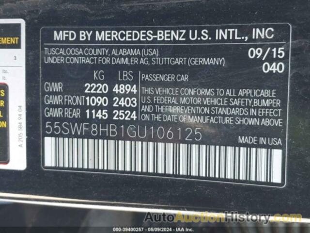 MERCEDES-BENZ AMG C 63 S, 55SWF8HB1GU106125