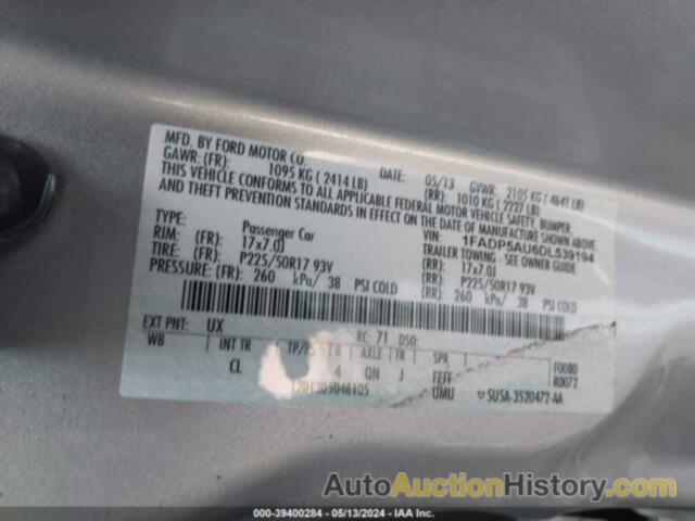 FORD C-MAX HYBRID SE, 1FADP5AU6DL539194