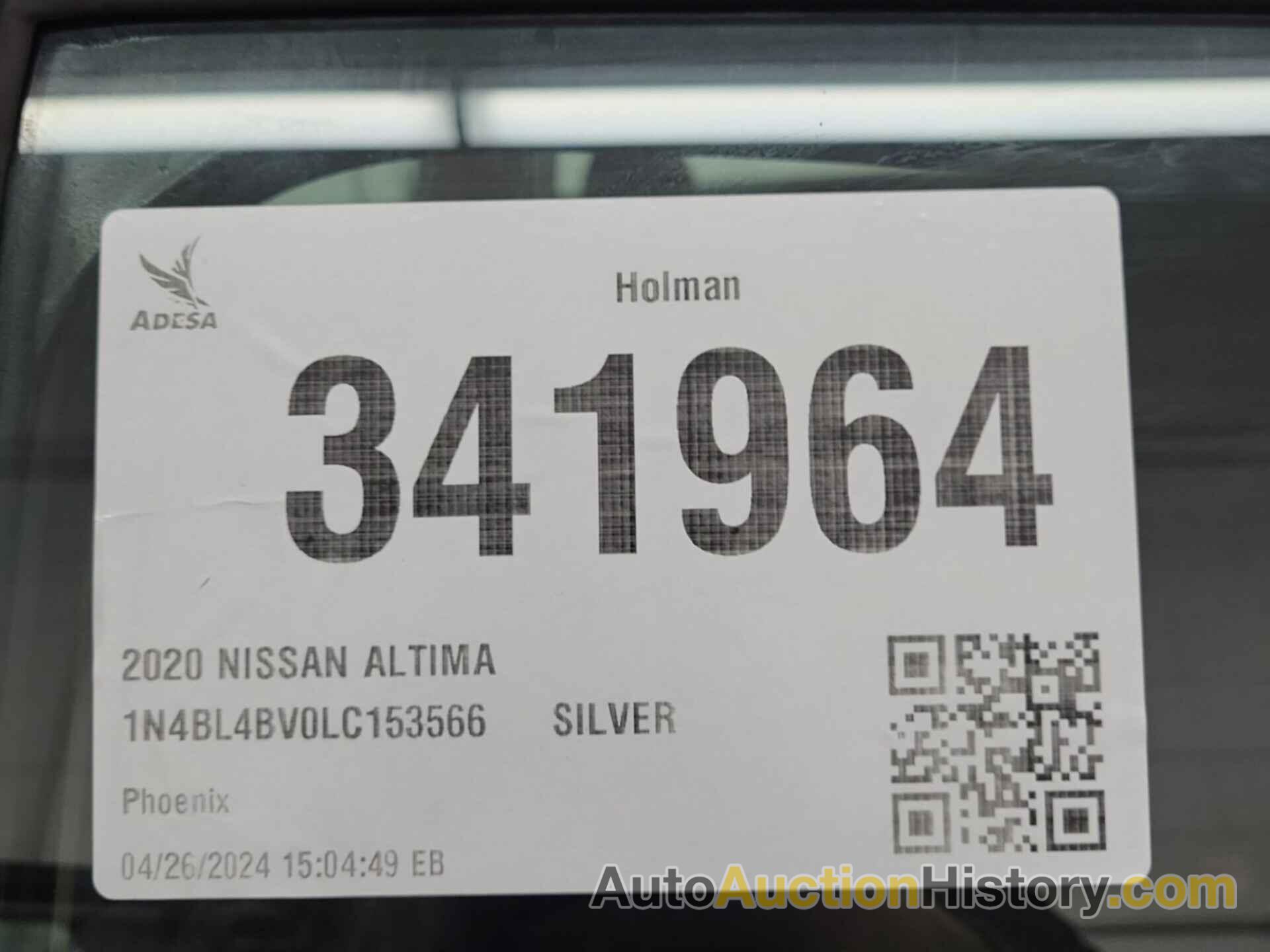 NISSAN ALTIMA S FWD, 1N4BL4BV0LC153566