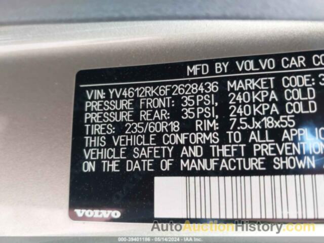 VOLVO XC60 T5/PREMIER, YV4612RK6F2628436