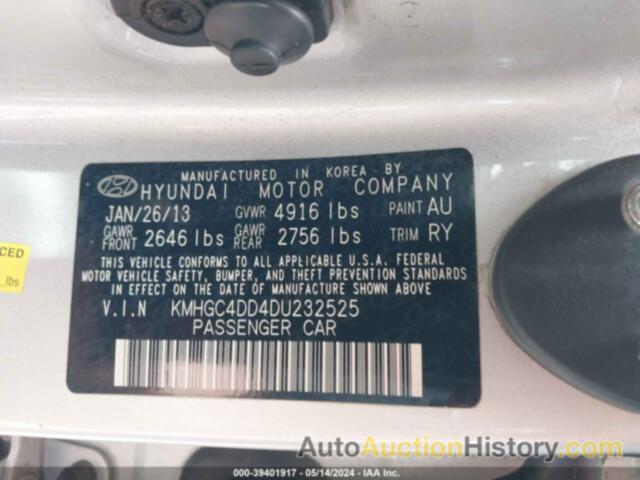 HYUNDAI GENESIS 3.8, KMHGC4DD4DU232525