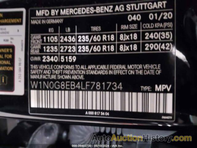 MERCEDES-BENZ GLC 300 4MATIC, W1N0G8EB4LF781734