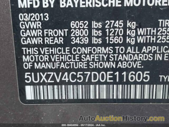 BMW X5 XDRIVE35I, 5UXZV4C57D0E11605