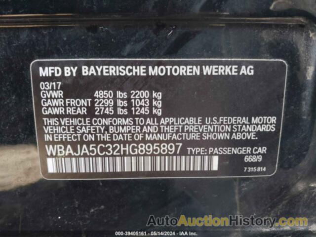 BMW 530I, WBAJA5C32HG895897