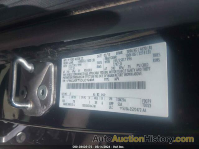 FORD ESCAPE S, 1FMCU0F71DUD12408