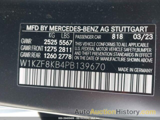 MERCEDES-BENZ AMG E 63 S 4MATIC, W1KZF8KB4PB139670