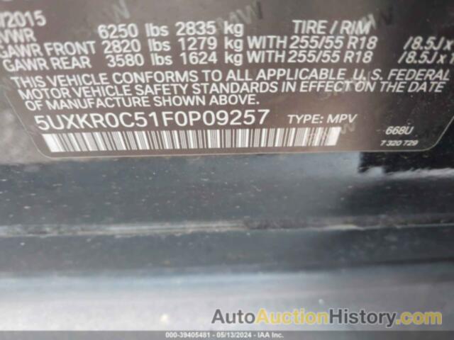 BMW X5 XDRIVE35I, 5UXKR0C51F0P09257