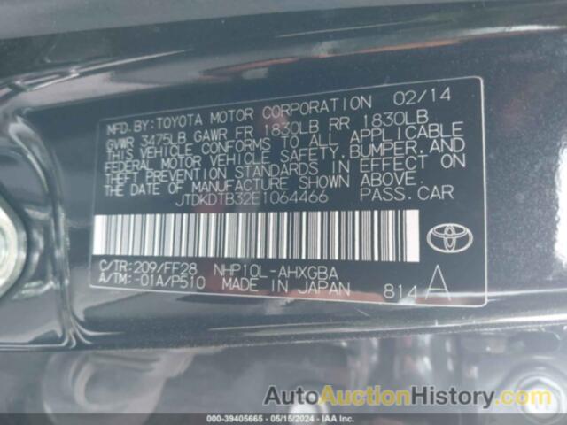 TOYOTA PRIUS C THREE, JTDKDTB32E1064466