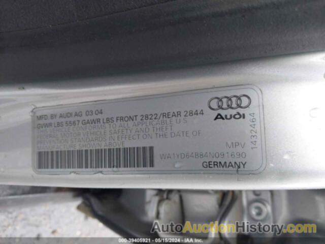 AUDI ALLROAD 2.7T, WA1YD64B84N091690