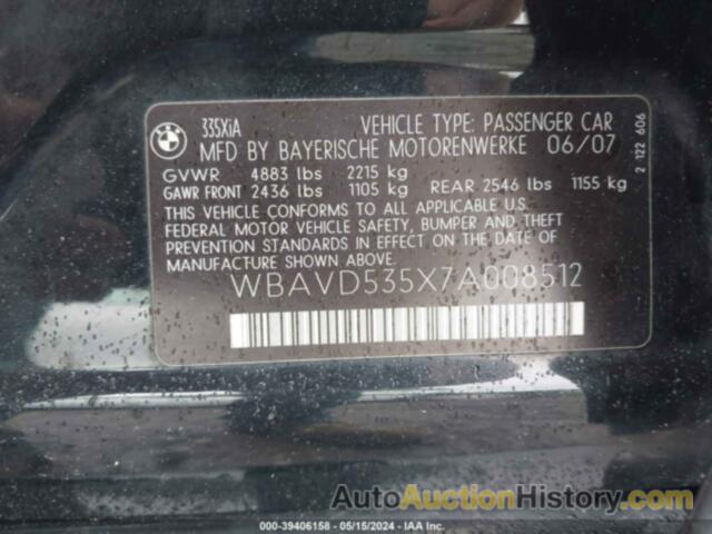 BMW 335 XI, WBAVD535X7A008512