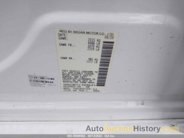 NISSAN LEAF S, 1N4AZ1BP7LC309645